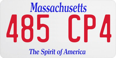 MA license plate 485CP4