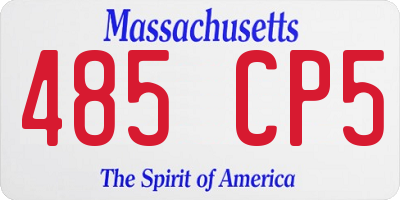 MA license plate 485CP5