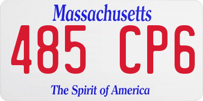 MA license plate 485CP6