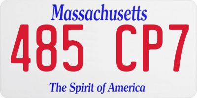 MA license plate 485CP7