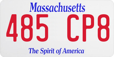 MA license plate 485CP8