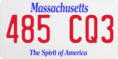 MA license plate 485CQ3