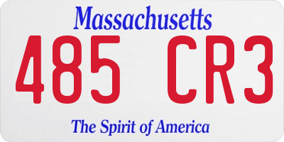 MA license plate 485CR3