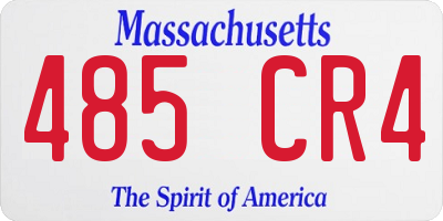 MA license plate 485CR4