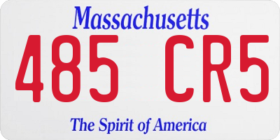 MA license plate 485CR5