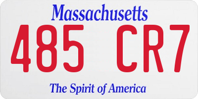 MA license plate 485CR7