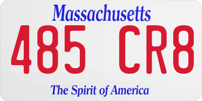 MA license plate 485CR8