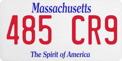 MA license plate 485CR9