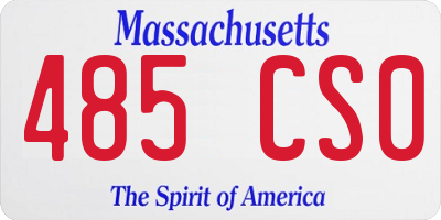 MA license plate 485CS0