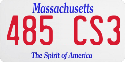 MA license plate 485CS3