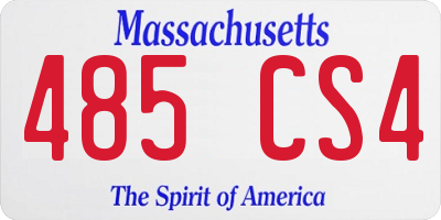 MA license plate 485CS4