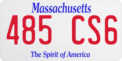 MA license plate 485CS6