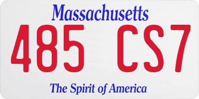 MA license plate 485CS7