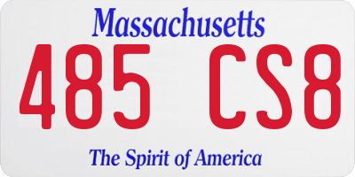 MA license plate 485CS8