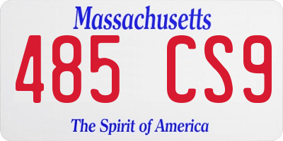 MA license plate 485CS9