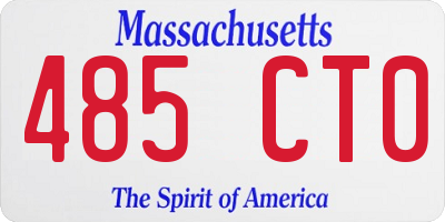 MA license plate 485CT0