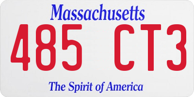 MA license plate 485CT3
