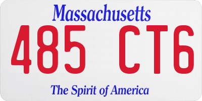MA license plate 485CT6
