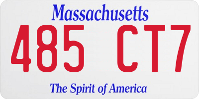 MA license plate 485CT7