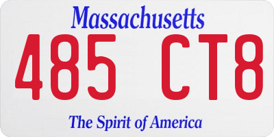 MA license plate 485CT8