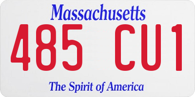 MA license plate 485CU1