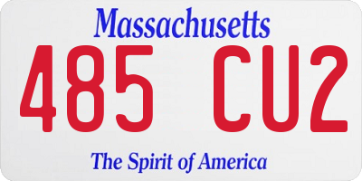 MA license plate 485CU2