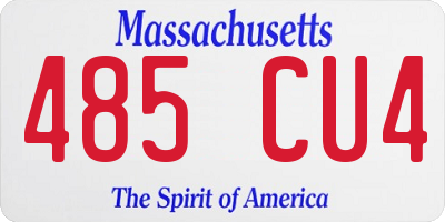 MA license plate 485CU4