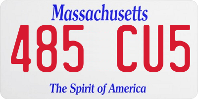 MA license plate 485CU5