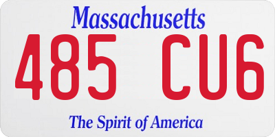 MA license plate 485CU6