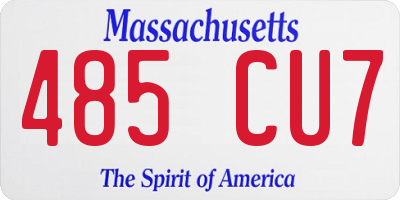 MA license plate 485CU7