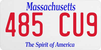 MA license plate 485CU9