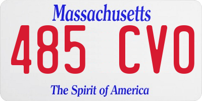 MA license plate 485CV0
