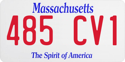 MA license plate 485CV1
