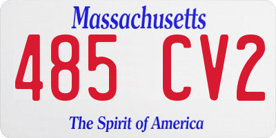 MA license plate 485CV2