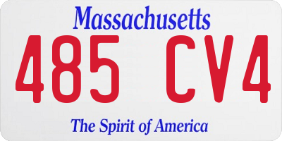 MA license plate 485CV4