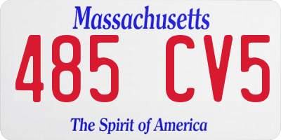 MA license plate 485CV5