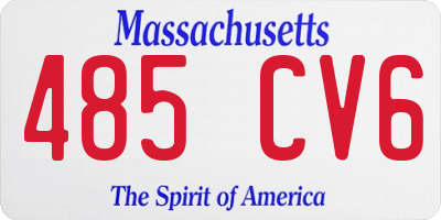 MA license plate 485CV6