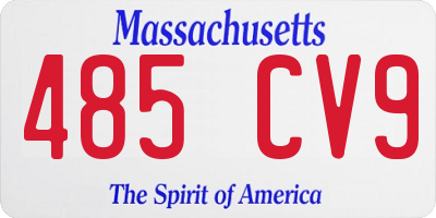 MA license plate 485CV9