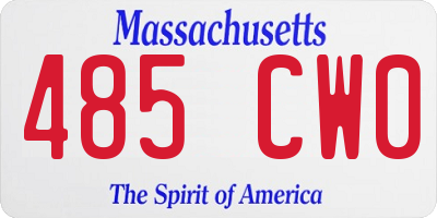 MA license plate 485CW0