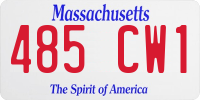MA license plate 485CW1