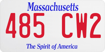MA license plate 485CW2