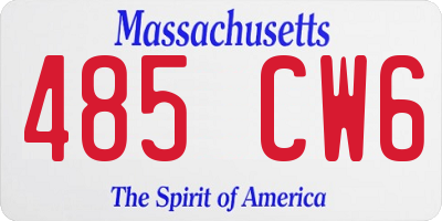 MA license plate 485CW6
