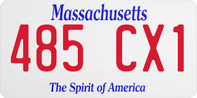 MA license plate 485CX1