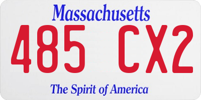 MA license plate 485CX2