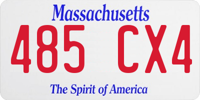 MA license plate 485CX4