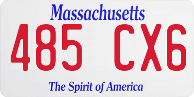 MA license plate 485CX6