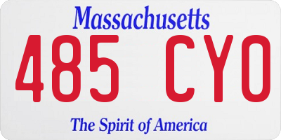MA license plate 485CY0