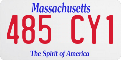 MA license plate 485CY1