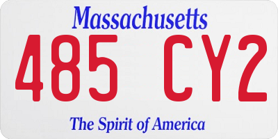 MA license plate 485CY2