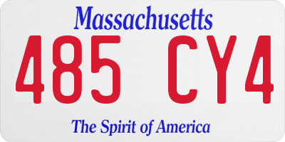 MA license plate 485CY4